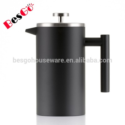 Wholesale double wall black matte stainless steel 18 - 8 coffee maker french press