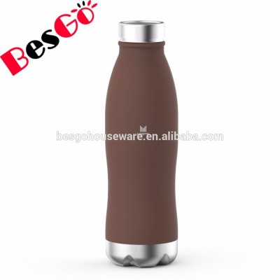 Rubber Coating 500ml double wall stainless steel insulated cola water bottle