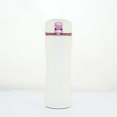 curved POP UP lid stainless steel sports drinking bottle